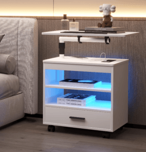 Top 20 Must-Have Must-Have Smart Bed Tables for Ultimate Comfort and Convenience of 2024 15 DNBSS Nightstand with Charging Station and Workstation
