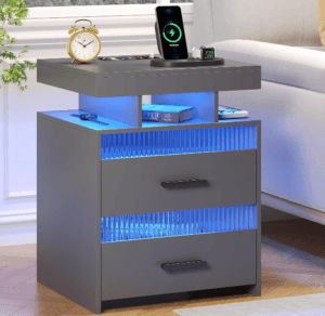 Top 20 Must-Have Must-Have Smart Bed Tables for Ultimate Comfort and Convenience of 2024 18 Bedside-End-Table-Smart RGB Nightstand with USBType-CWireless Charging Station