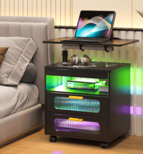 Top 20 Must-Have Must-Have Smart Bed Tables for Ultimate Comfort and Convenience of 2024 19 HNEBC LED Nightstand with Wireless Charging Station