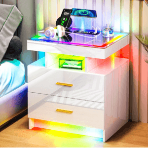 Top 20 Must-Have Must-Have Smart Bed Tables for Ultimate Comfort and Convenience of 2024 16 Modern Nightstand with Wireless Charging and LED Lighting