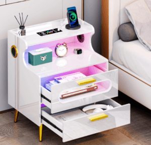 Top 20 Must-Have Must-Have Smart Bed Tables for Ultimate Comfort and Convenience of 2024 7 Smart Nightstand with Bluetooth Speaker and Wireless Charging