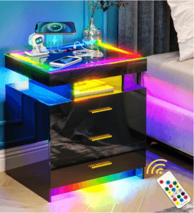 Top 20 Must-Have Must-Have Smart Bed Tables for Ultimate Comfort and Convenience of 2024 6 WOOVIVS Smart Nightstand with Wireless Charging